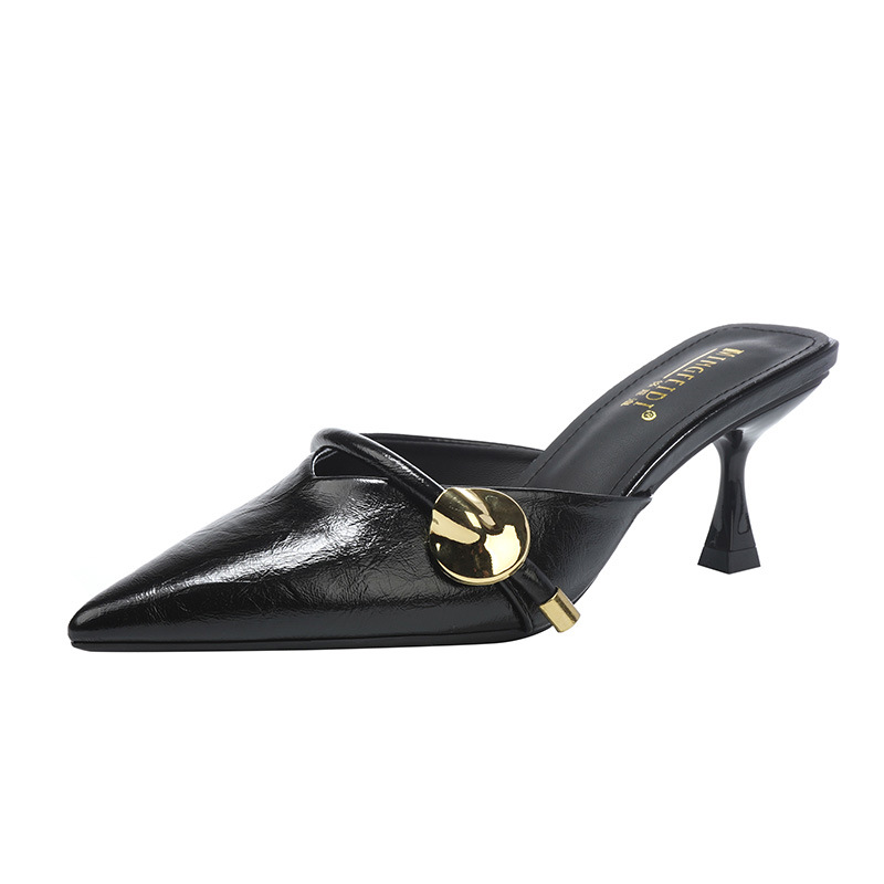 2026 nuevo tipo de verano con zapatillas de cabeza de bolsillo con hebilla de talón delgado zapatillas de tacones altos para mujeres con punta universal image 6