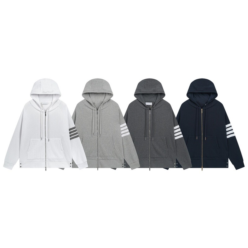 European and American Fashion TB Four Bar Yarn-dyed Waffle Jacket Hem Red, White and Blue Ribbon Flat for Cross-border European Goods