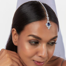 夏季新品花型锆石印度传统头饰欧美时尚舞台表演眉心坠hair chain