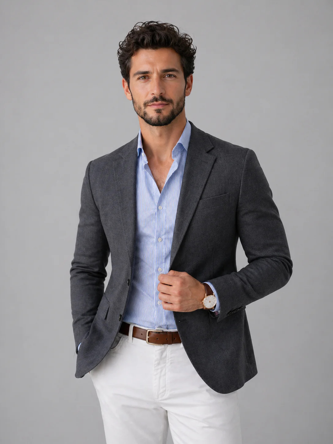 Hombres delgados trajes casuales impresión 3D clásica versátil primavera y otoño chaqueta de trajes transfronterizos Gran Bretaña spot