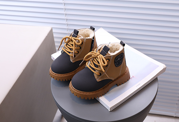 Botas de algodão com pelúcia para crianças meninos e meninas_voghion.com