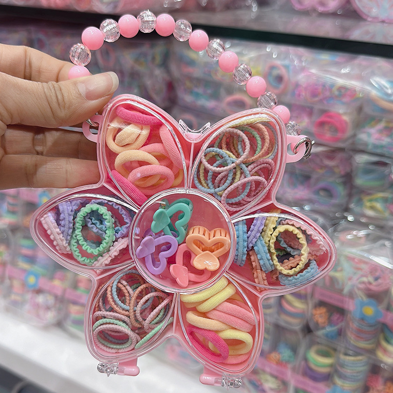 Juego de Accesorios para el Cabello Infantil con Caja de Regalo de Plástico y Resina para Niñas