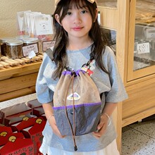 抽绳双肩包网眼两用儿童出游小挎包便携女童背包轻便男童旅游包包