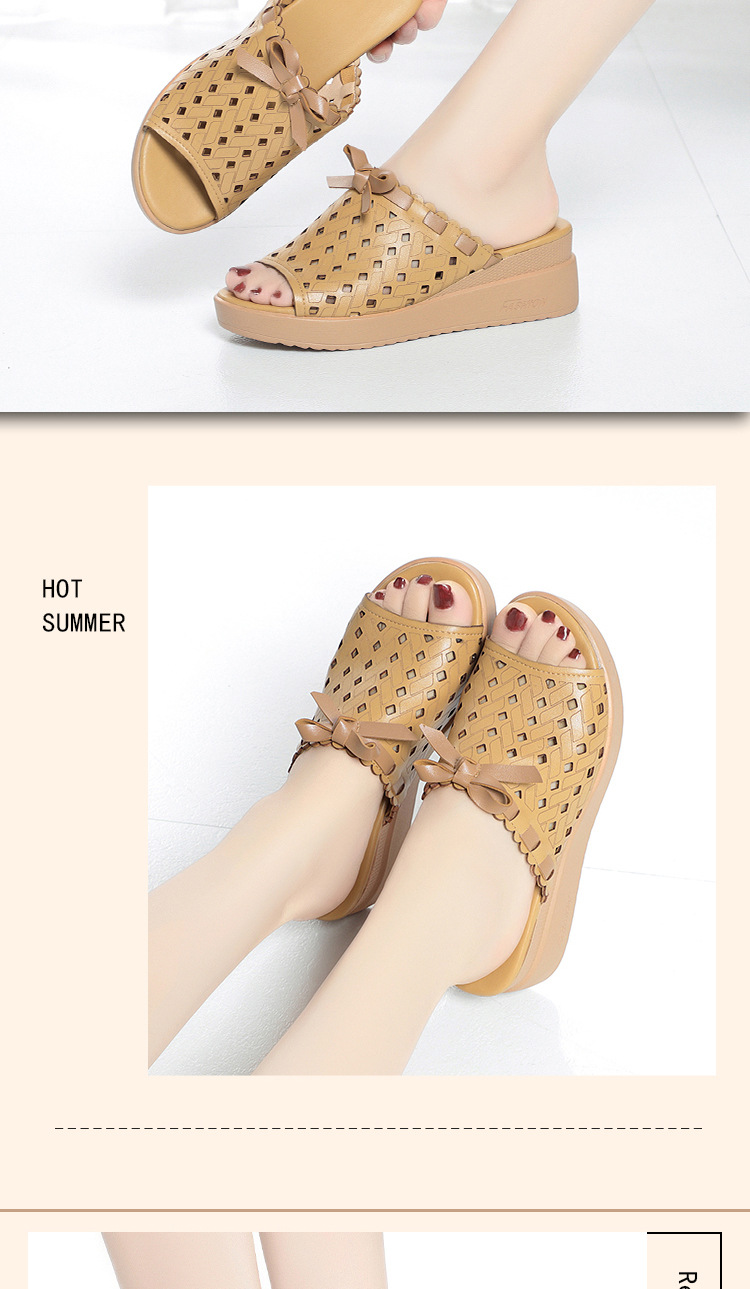 Dép sandal nữ quai chữ V đế dày da thật phong cách dân tộc — đen chi tiết 11