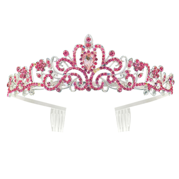 Corona de novia, tiara de metal para cumpleaños, accesorio para el cabello de reina, diadema para graduación, accesorio para el cabello en oro rosa