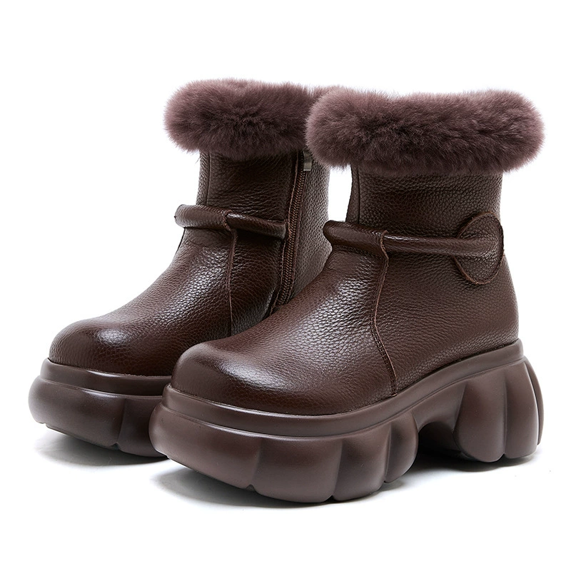 Ботинки‑челси (Martens) из натуральной коровьей кожи, с тёплой меховой подкладкой, массивная подошва — 34–39