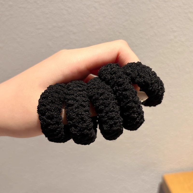 Cauda de caballo alta no colapsa gruesa correa de cabello anillo de cabello negro no estrangula cabello de cabello de alta elasticidad tocado para mujeres