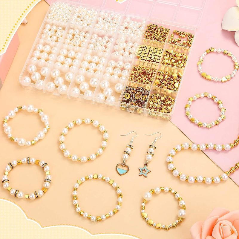 クロスボーダービーズブレスレット、ビーズアクセサリー、イミテーションパールDIYセット、シェルビーズイヤリング、ネックレス、ブレスレット、ジュエリーアクセサリー|undefined