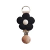 Apricot color (with hole wooden cap) [Black (medium five -petal flower)]