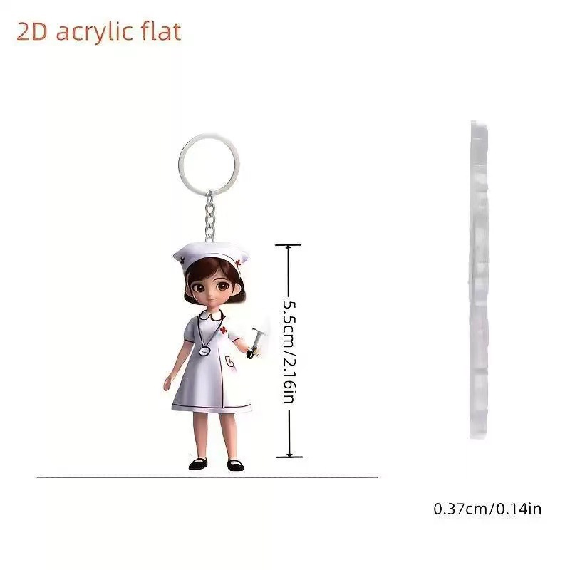 Decoración transfronteriza. El nuevo modelo. Acrílico lindo enfermera pequeña hermana accesorios colgante llavero nuevo bolso de regalo