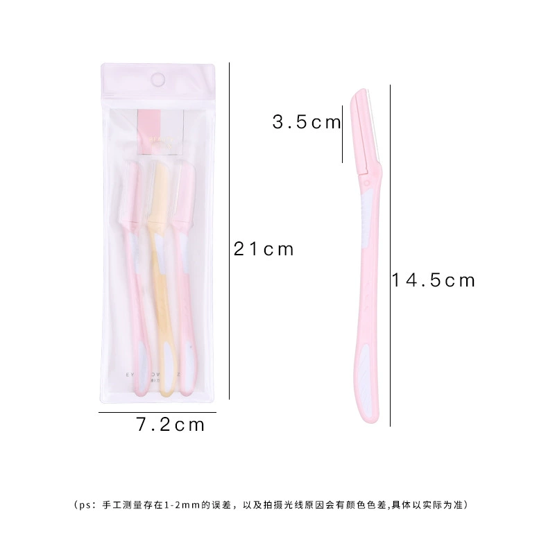 Eyebrow Razor Set, Foldable Handle with Protective Cover, Multi-Color Bulk Pack