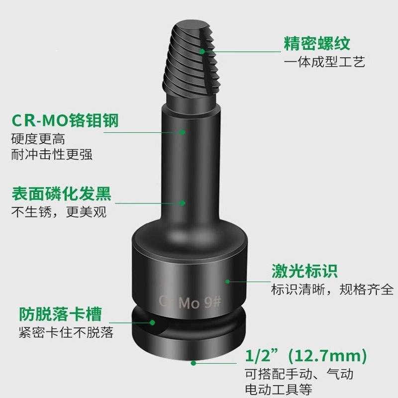 Juego de Extractores de Tornillos Rotos 1/2 para Reparación Automotriz