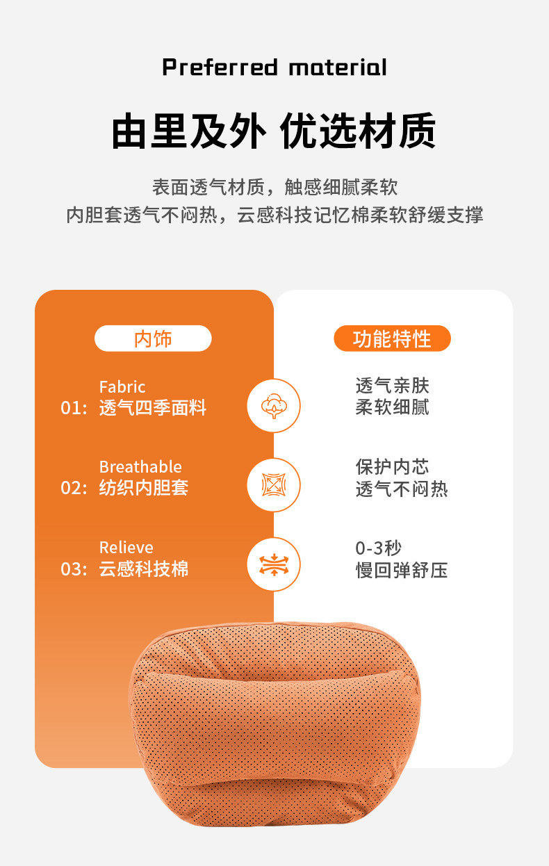 Suitable for Geely Xingyue/L/Boyu L/Xingyue L/Xingrui/Emgrand car pillow and lumbar support with double-layer neck and waist protection