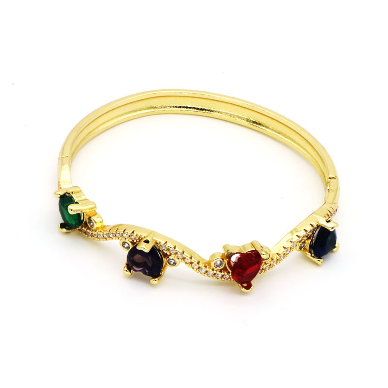 Fashion Devilu0027S Eye Copper Inlay Zircon Bangle 1 Piece