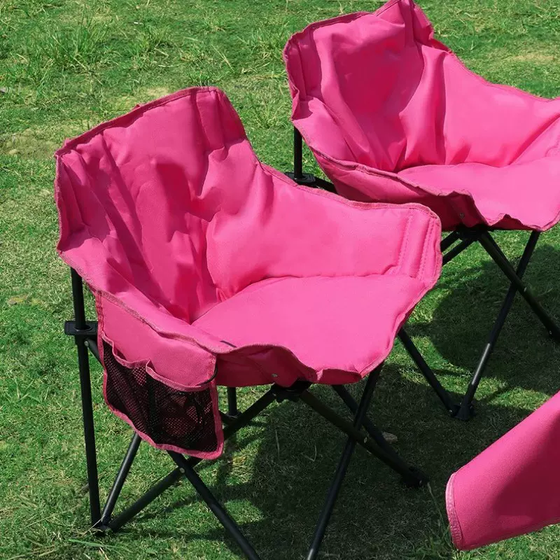 定制户外加厚加棉月亮椅子保暖野营折叠便携露营躺椅钓鱼凳桌椅