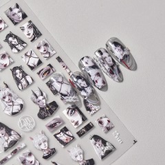 tomoni embossed nail art stickers dark nail stickers factory wholesale Japanese cartoon comics 3097