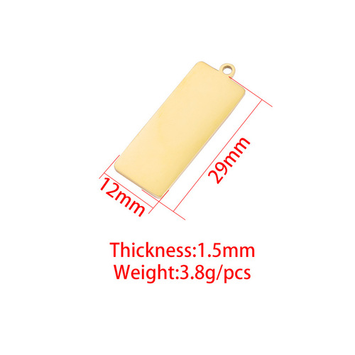 Foreign trade hot-selling mirror stainless steel finely polished geometric jewelry accessories DIY outer hole rectangular laser pendant