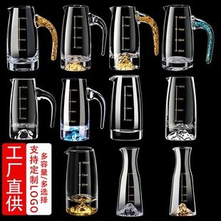 High-End Crystal Glass Jinshan Gold Foil with Scale White Wine Dispenser Thickened Wine Set Home Factory Wholesale