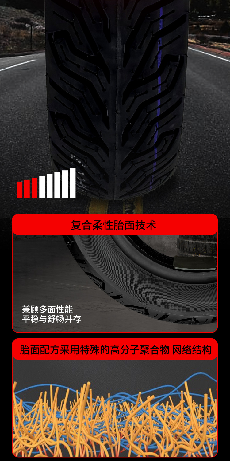 Miken Tires Vacuum Tires for Electric Vehicles and Scooters Semi-Hot-Melted Anti-Slip 10inch 12inch 12inch Semi-Hot-Melted Tires