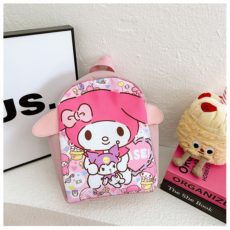 The new 2024 Kuromi kindergarten backpack is cute and cartoonized. It's a lightweight schoolbag and a cute snack bag for kids undefined