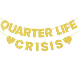 QUARTER LIFE CRISIS生日派对装饰字母拉旗节日布置横幅生日彩旗