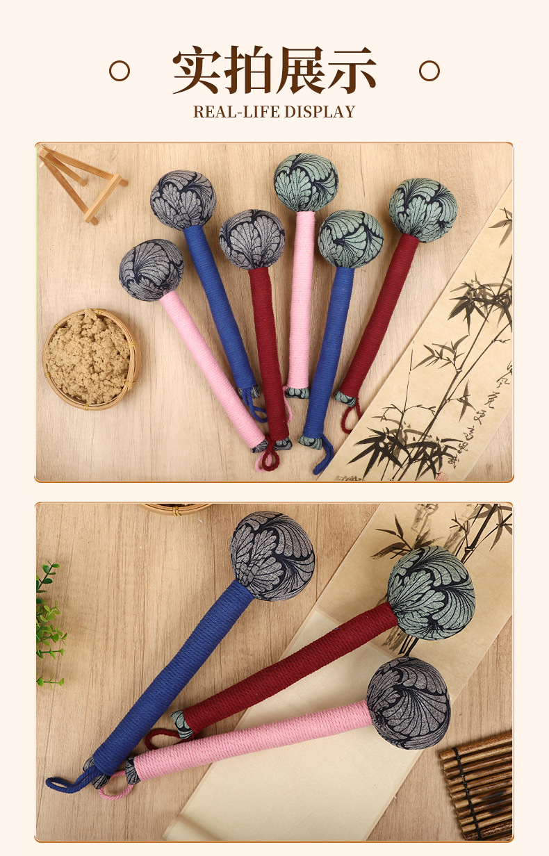 Handmade Mugwort Massage Hammer 26cm Wooden Acupoint Tapping Stick for Meridian Relaxation preparation