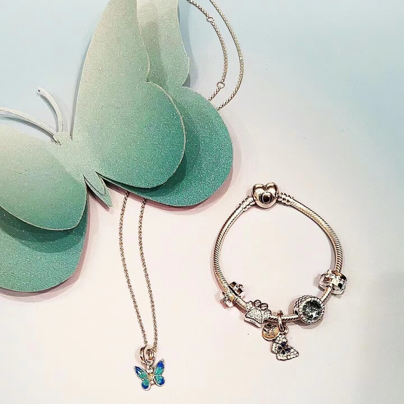 Cross-Border Hot Selling Panjia Dora S925 Silver Pendant Bead Bracelet Set Fashionable Elegant Bracelet for Women