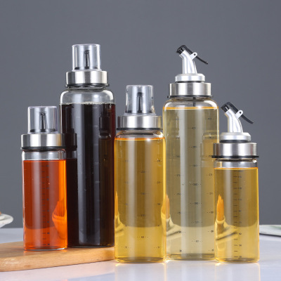 Manufactor Produce machining customized Glass Oil pot dustproof Leak proof kitchen household Oil and vinegar bottles Oil tank Sesame oil soy sauce