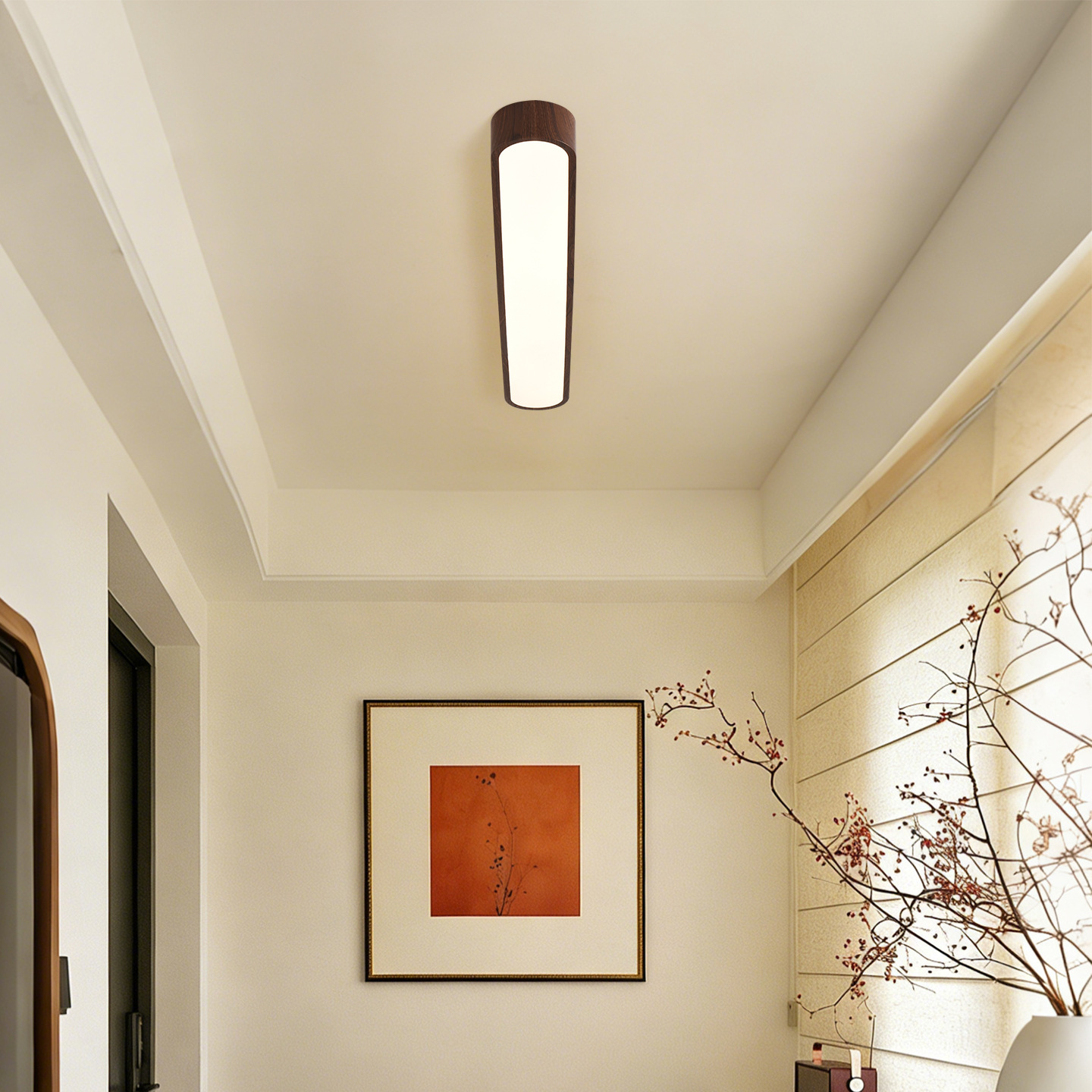 Lámpara de Techo Retro para Pasillo 357L de Hierro y Acrílico con Luz LED para Pasillo Balcón y Vestidor image 3