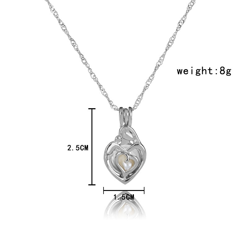 Simple animal pearl cage alloy necklace wholesale