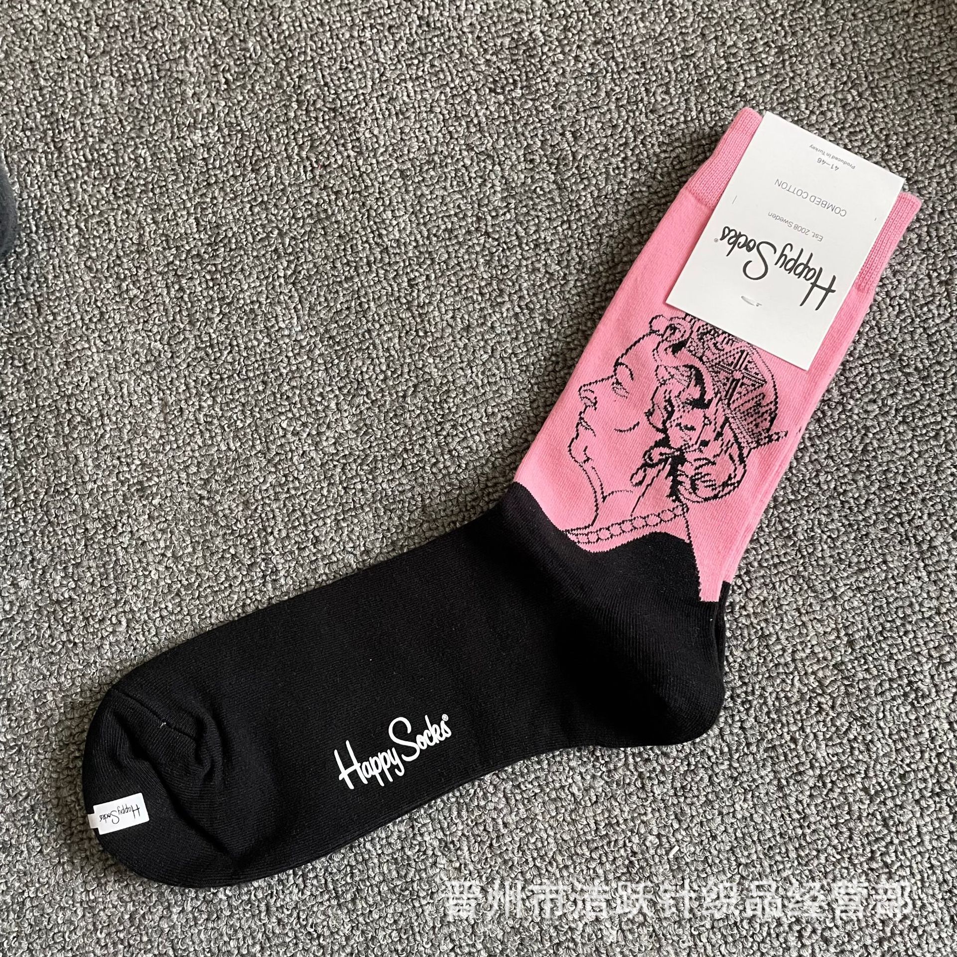 Happy socks新品高品质ハイレザー男性ソックススウェーデンコットンソックスファッションソックスカップルinsロング美脚ソックス