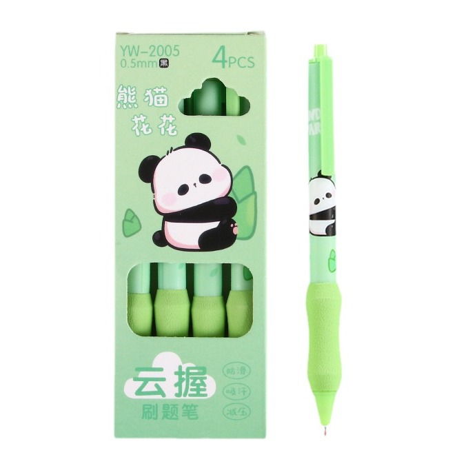 Panda creativo agarra la nube pulsable lápiz neutro de alto valor de caricatura de gran capacidad ST cabeza 0.5 secado rápido lápiz negro