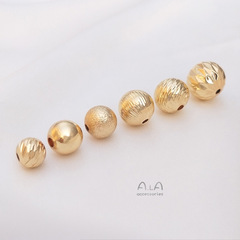 14K ゴールドフィルド色保持ラージゴールドビーズ 8/10/12/14 ミリメートル滑らかなラウンドビーズフラワールースビーズ手作り diy ジュエリービーズ