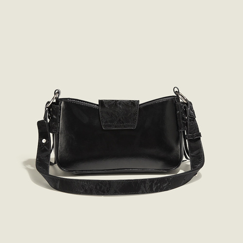 Korean niche motorcycle bow bag for women 2024 new fashion small square bag sweet cool hot girl style single shoulder crossbody bag