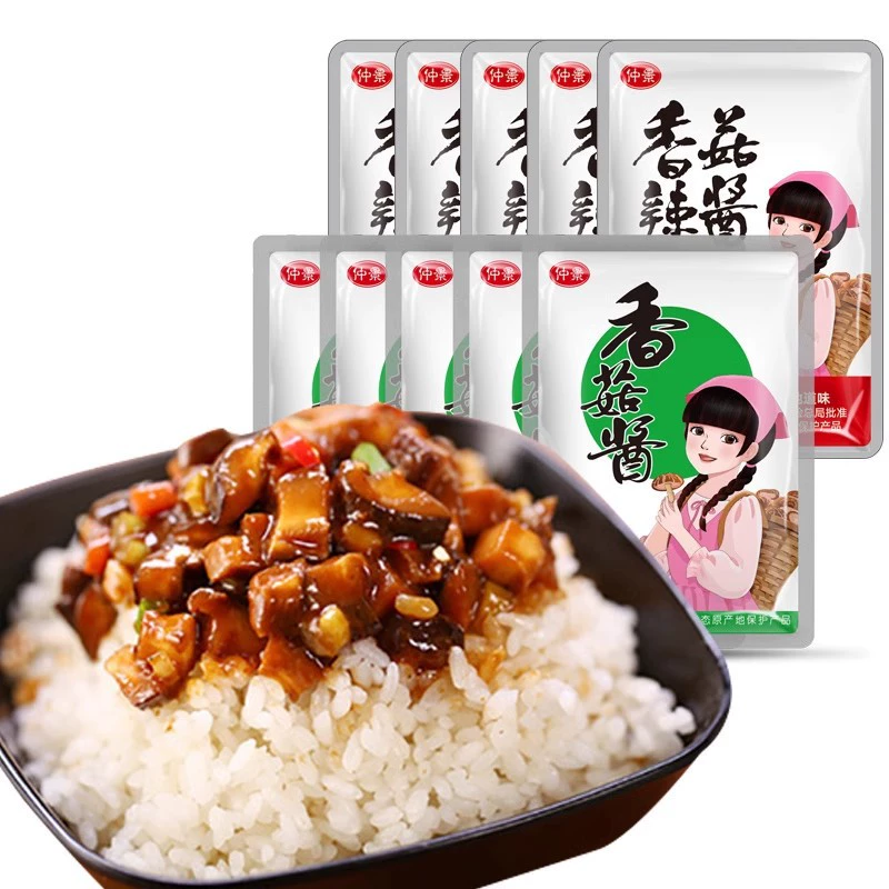 Грибной соус Чжунцзин, 16 г, лапша Бибимбап, острый соус, открытый пакет, готовые к употреблению булочки на пару, оригинальный грибной соус с кашей и едой