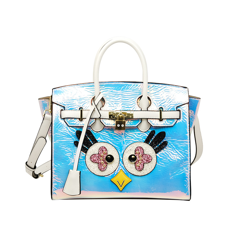 Impresión portátil de gran capacidad de dibujos animados lindos bolsos de moda europeos y americanos clásicos de la cerradura de metal 2815 #