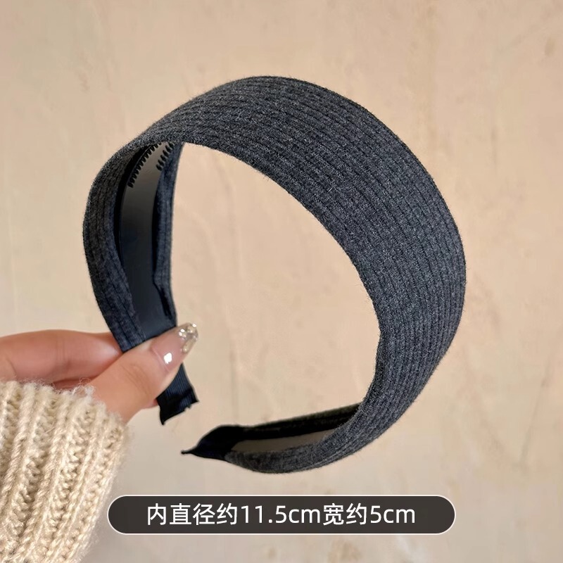 韩版针织发箍刘海发饰压发头箍防滑发卡子宽边黑色百搭洗脸发饰女|undefined