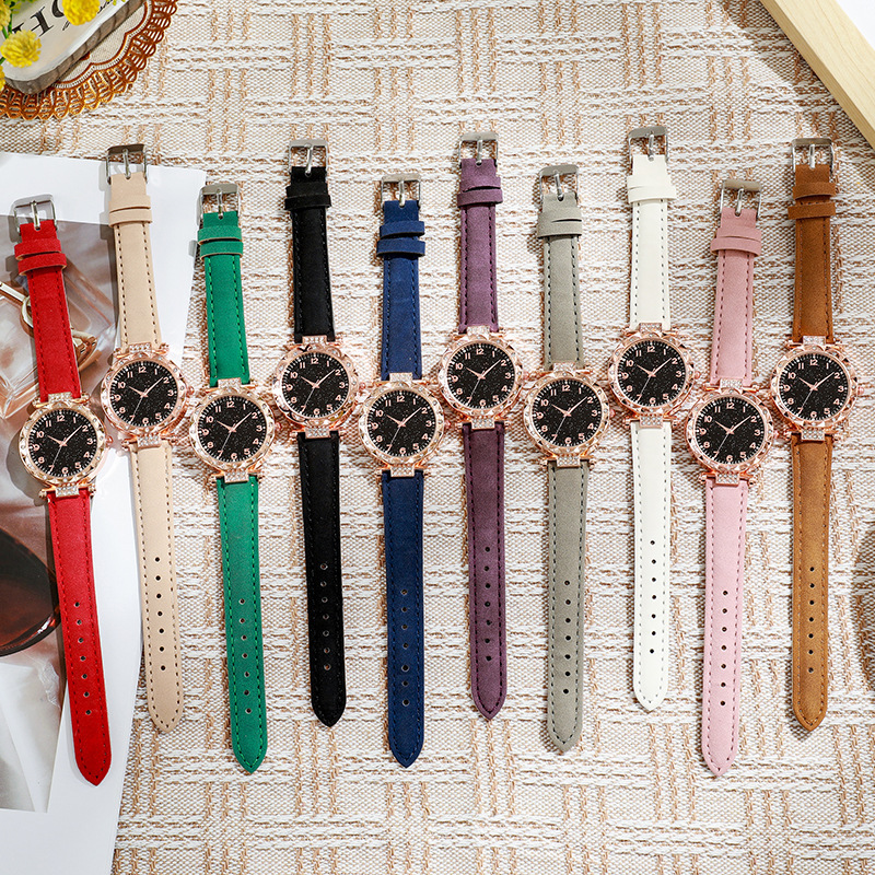 Orologio al quarzo con cinturino in pelle abrasiva da donna, cinturino ultrasottile, semplice e casual, orologio al quarzo da donna, semplice orologio alla moda_voghion.com