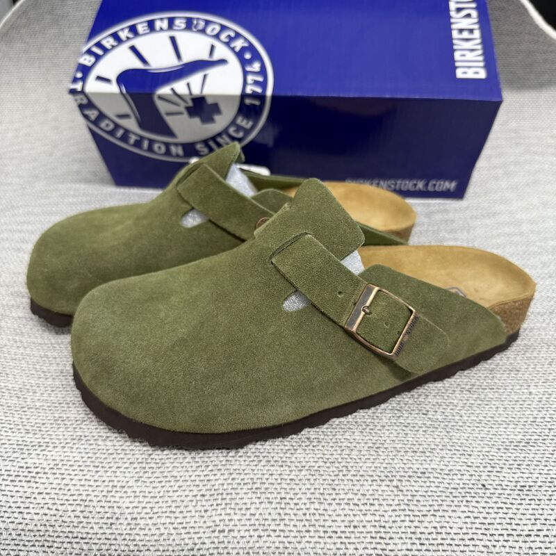 Original Birkenstock Shoes for Women 2026 Spring New Retro Closed-Toe Slip-On Casual Versatile Men's Fishing Genuine Leather Shoes