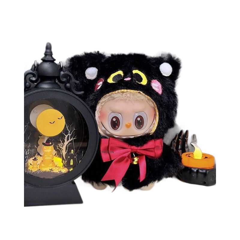 一代二代拉布布万圣节南瓜玩偶娃衣可爱万圣黑猫玩偶搪胶公仔换装|undefined