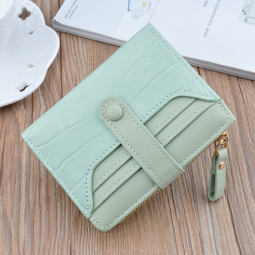 New Wallet Women's Short Wallet Women's Small Wallet Fashion Crocodile Pattern Zipper Buckle Wallet Coin Purse Card Holder