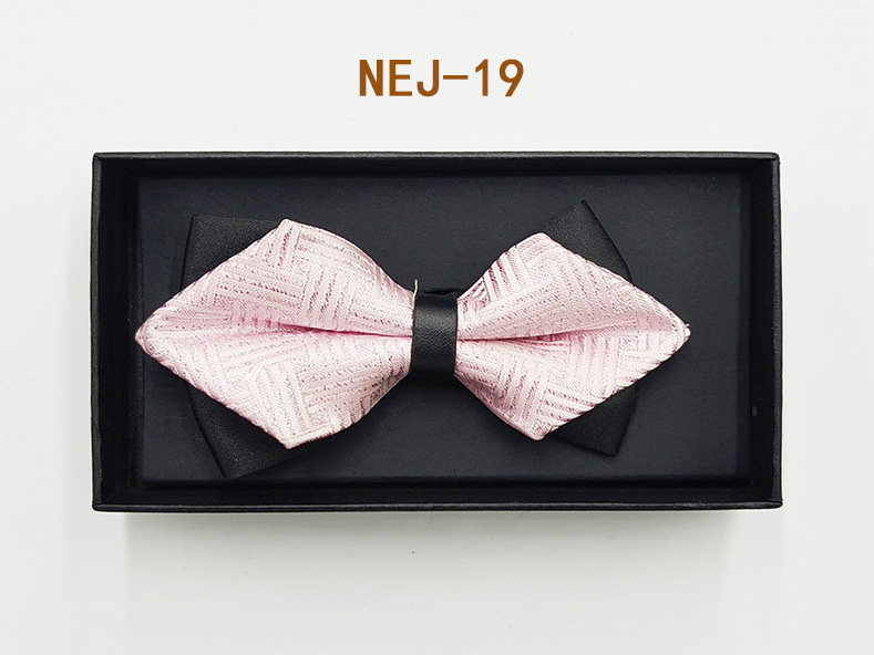 Pajarita negra de color sólido para hombre Boda británica Boda novio padrino traje camisa arco caja de regalo embalaje