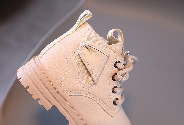 Botas curtas britânicas para meninos e meninas, primavera 2024, sapatos antiderrapantes com sola macia para bebês_voghion.com