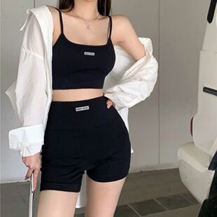 (Wholesale), summer sports top with cups, sponge set, vest, 2 pieces, lifting effect