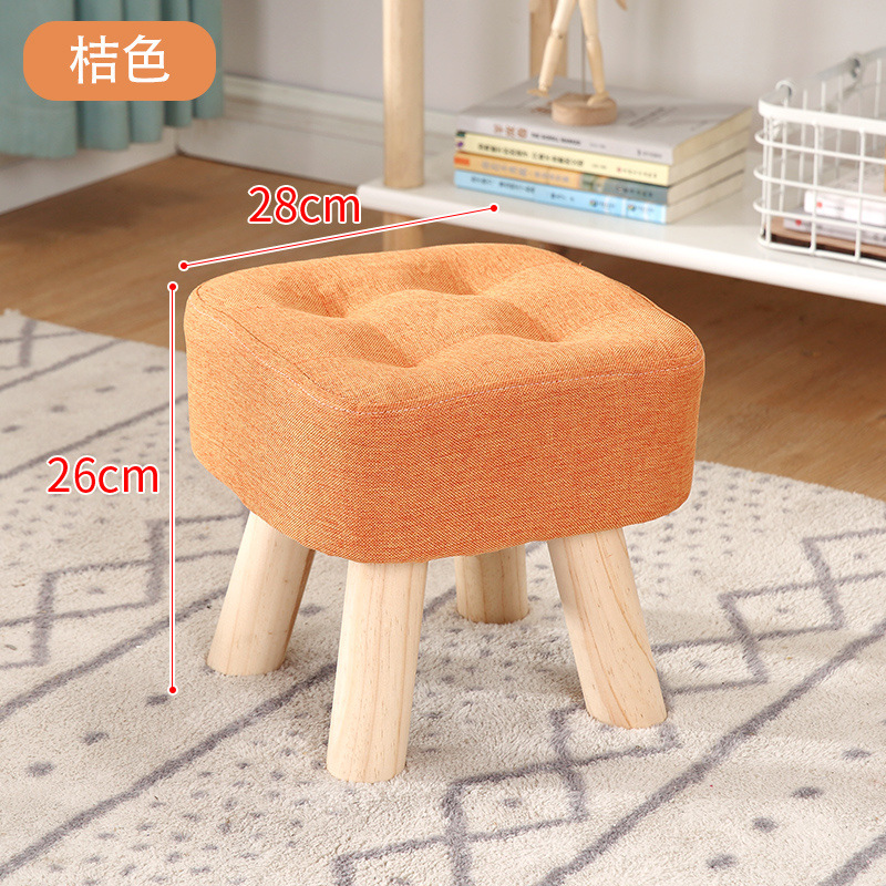 Taburetes de tela creativos pequeños taburetes caseros adultos sofá taburetes sala de estar dormitorio red roja taburetes de madera sólida silla pequeña