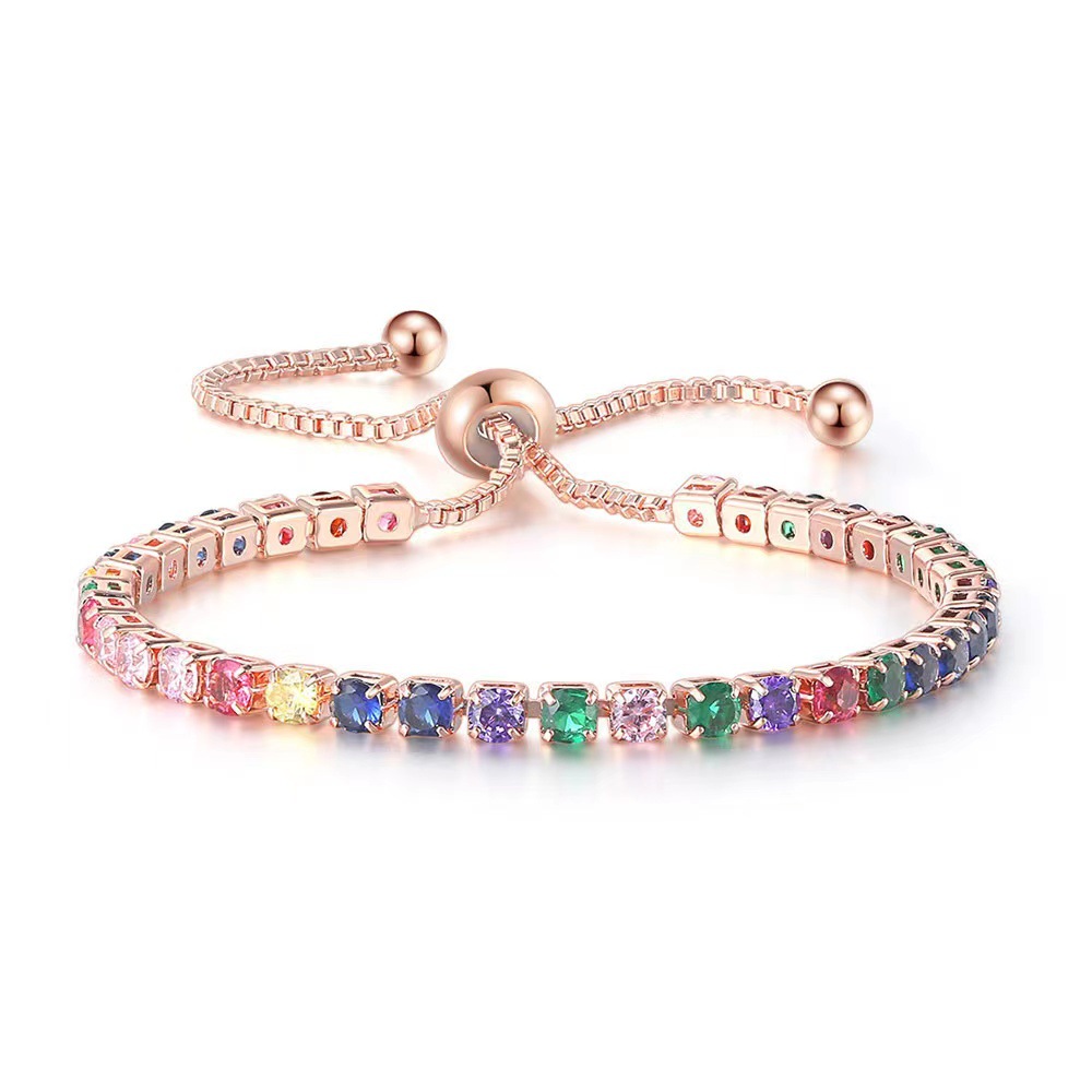 Bracelets Classification Simple Style Square Copper Inlay Zircon Bracelets