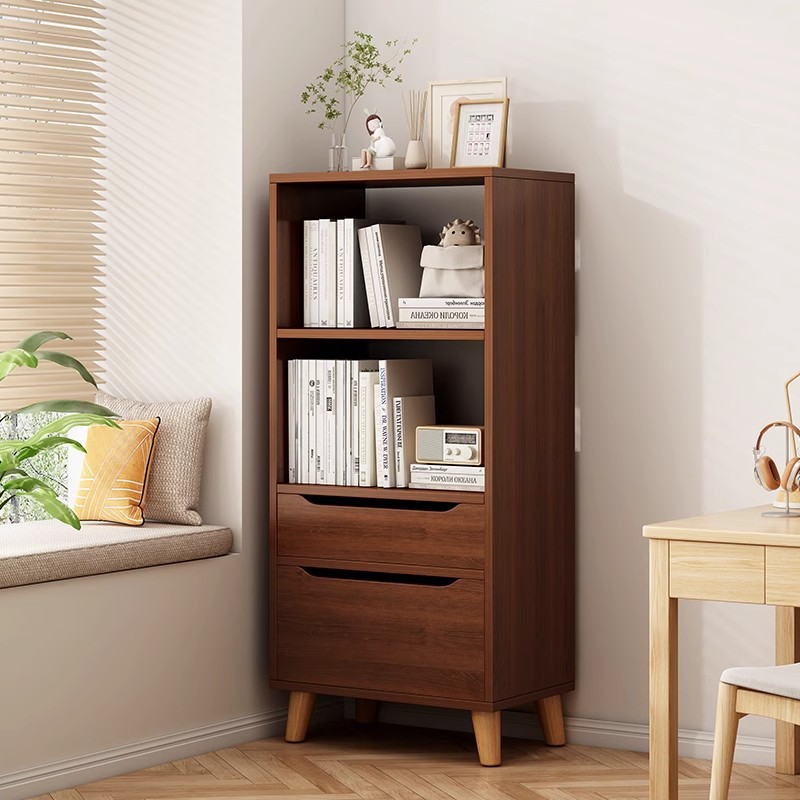 Estante de libro estante de piso sala de estar contra la pared armario de almacenamiento casero armario estrecho de almacenamiento multicapa pequeño gabinete de libros simple
