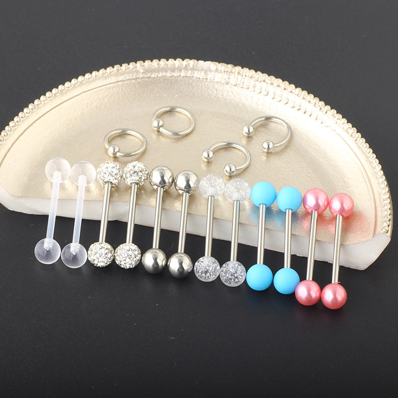 Pointed titanium steel lip stud product view