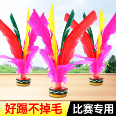 はねの大人の子供のフィットネスのトレーニングの試合の専用の花のはねは羽の鶏の毛のボタンの卸売りのはねのボールの牛の筋肉の底を蹴ります。