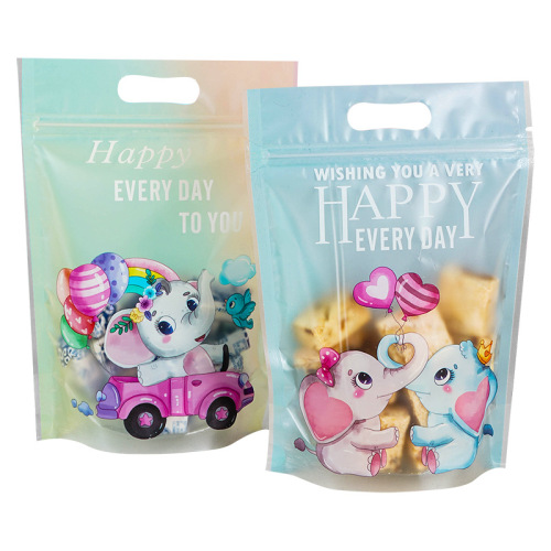 Candy Bar Snowflake Crisp Packaging Bag, Hand-Held Milk Dates Nougat Cookies Candy Bag, Ox Year Biscuits Self-Sealing Hand-Held